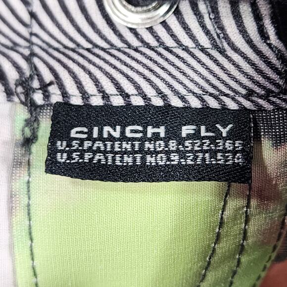 Volcom Board Shorts sz 36 Mens Cinch Fly Abstract Green Pink Black Inseam 9" 20" - Picture 4 of 9